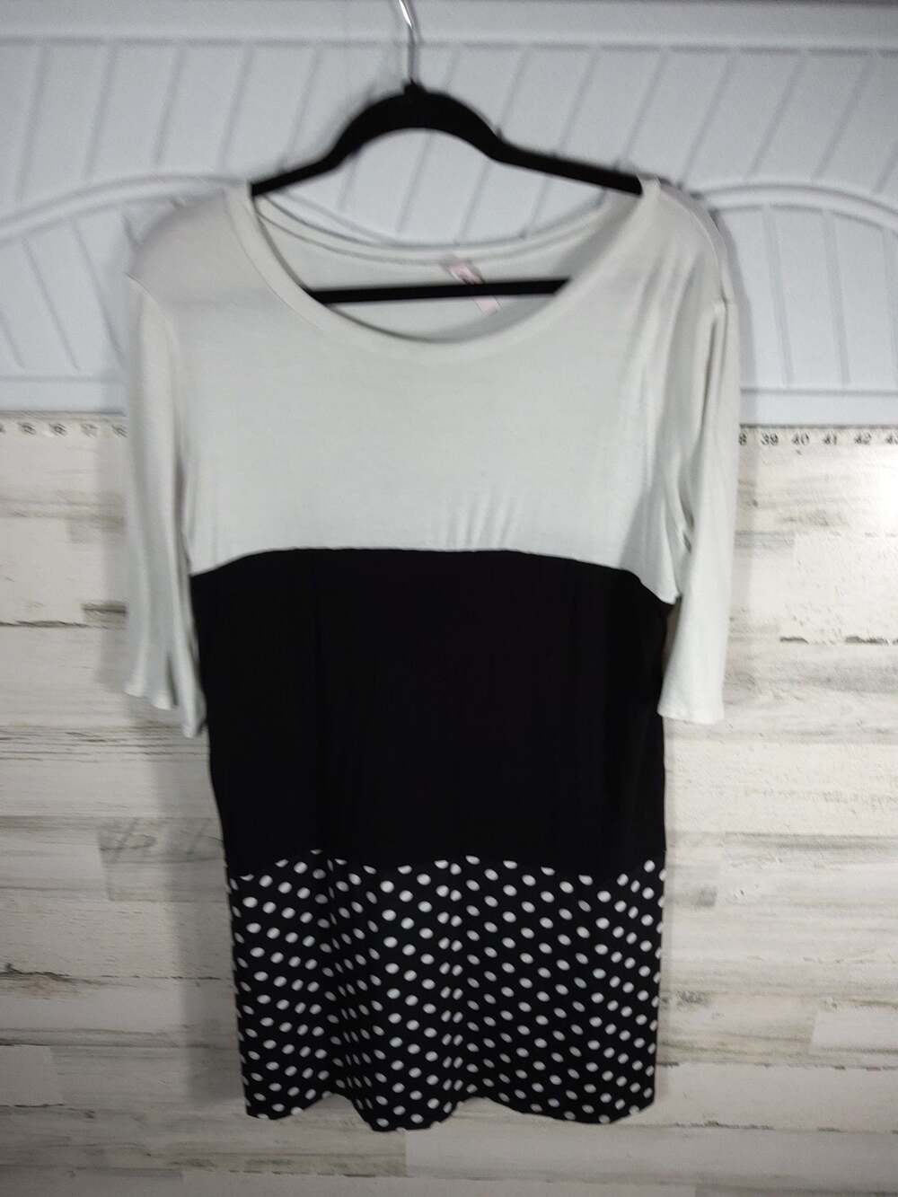 Celeste Color Block Polka Dot T-Shirt Dress